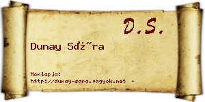 Dunay Sára névjegykártya